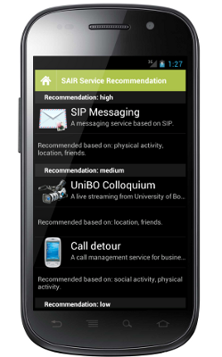 SAIR running on an Android phone